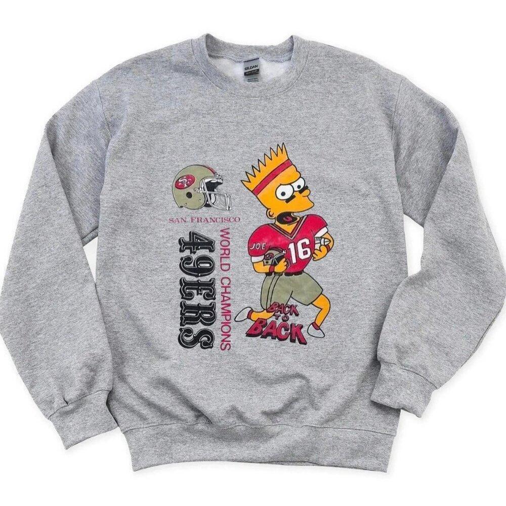 1990S San Francisco 49Ers Bart Simpson Cartoon Nfl Retro Fan Sweatshirt 5